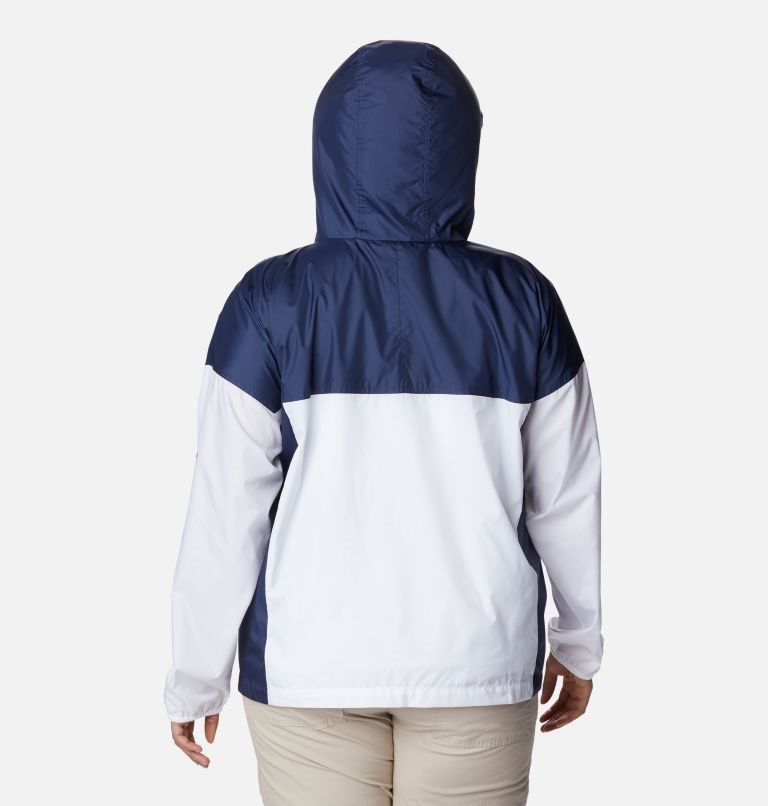 Women's Columbia Flash Challenger Novelty Windbreaker Jackets White / Navy | Plus Size CA-OL416